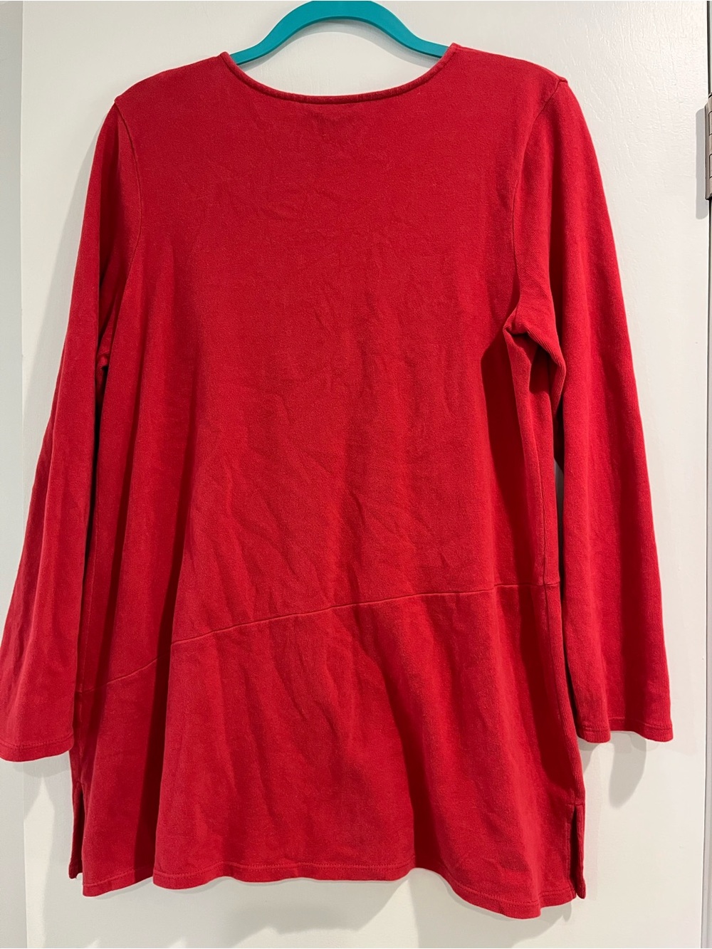 pure jill Red Soft-Touch Cotton Women’s Tunic Long Sleeved Top - Picture 3 of 10